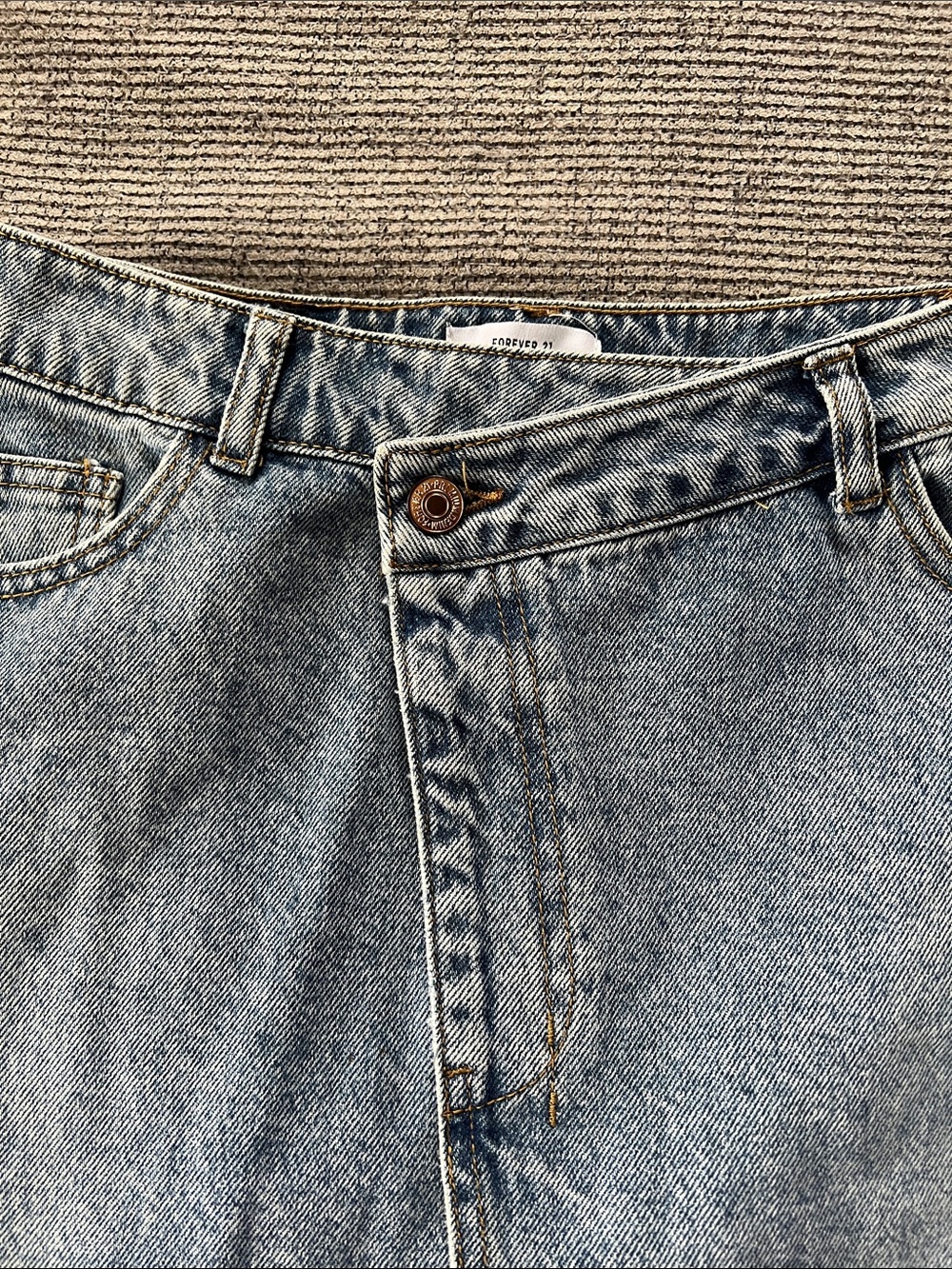 Forever 21 Light Blue Denim A-Line Mini Skirt - Picture 7 of 7